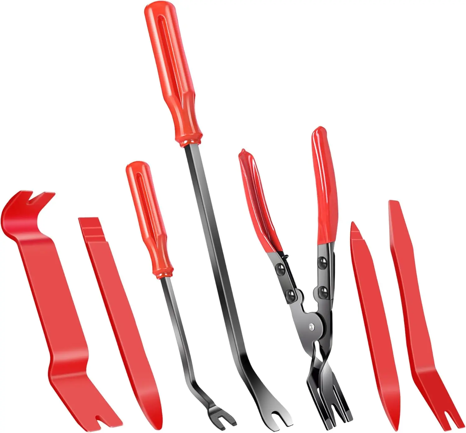 7 count Auto Trim  with Plastic  Tool, Automotive  Trim Rivet Clip  for Door Panel Dashboard , Auto Upholstery  Fastener Clip Pliers Remover Tools Repair Kit