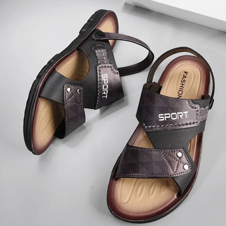 Men's Casual Lightweight Flat Open-Body Sandals - Dual-Use Rubber Open-Toe Shoe, Cool Slipper for Summer Camping, Beach (1pc), Open-Body Men's Sandals Footwear