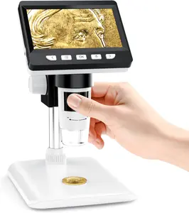 Digital Microscope, 1000X Magnification Electronic Microscope with 8 Dimmable LED, LCD Screen USB Microscope for Coin, Soldering, Jewelry, Repair, Kids Science Education,summervibes