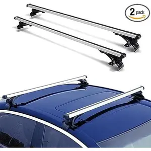 47.24in Universal Top Roof Rack Cross Bar Cargo Carrier Aluminum Crossbar Rack w/ 165LBS Capacity Fit for Most Vehicle Wagon Car Without Roof Side Rail