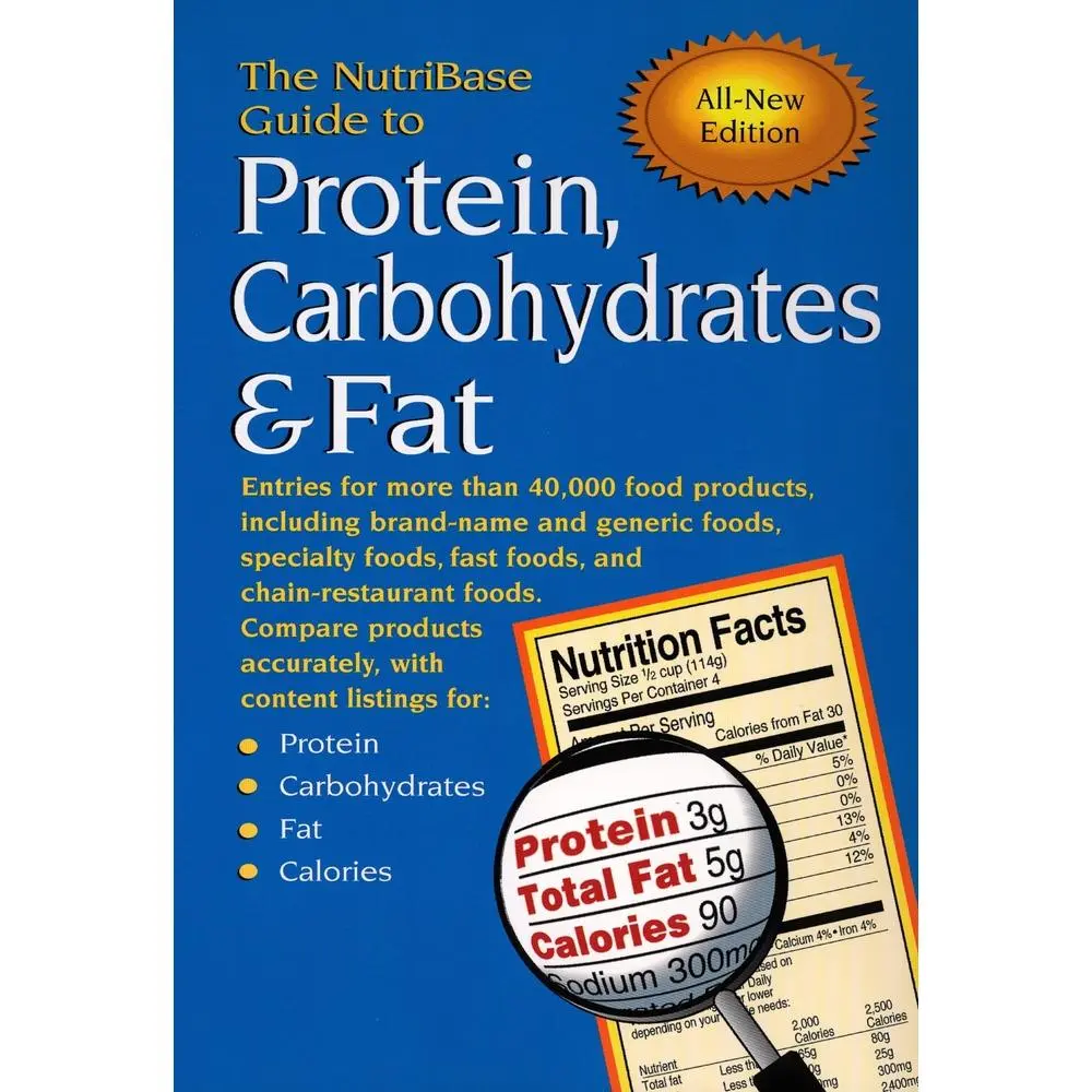 USED Book - The Nutribase Guide to Protein, Carbohydrates & Fat: Entries for More Than 40,000 Food Products Including Brand-Name and Generic Foods, Specialty Food by Nutribase (Paperback) - english
