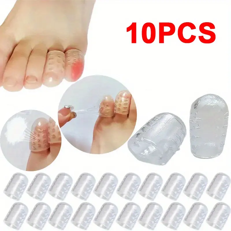 10-Pack Silicone Toe Protectors, Toe Shields, Toe Guard, Toe Sleeves, Breathable Anti-Chafe Daily Foot Care, Prevent Calluses, Foot Protection, Nail Foot Care Products