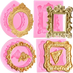 Photo Frame Fondant Molds Picture Frames  Mold  Frame Molds For Cake Decorating Cupcake Topper  Candy Polymer Clay Set Of 4