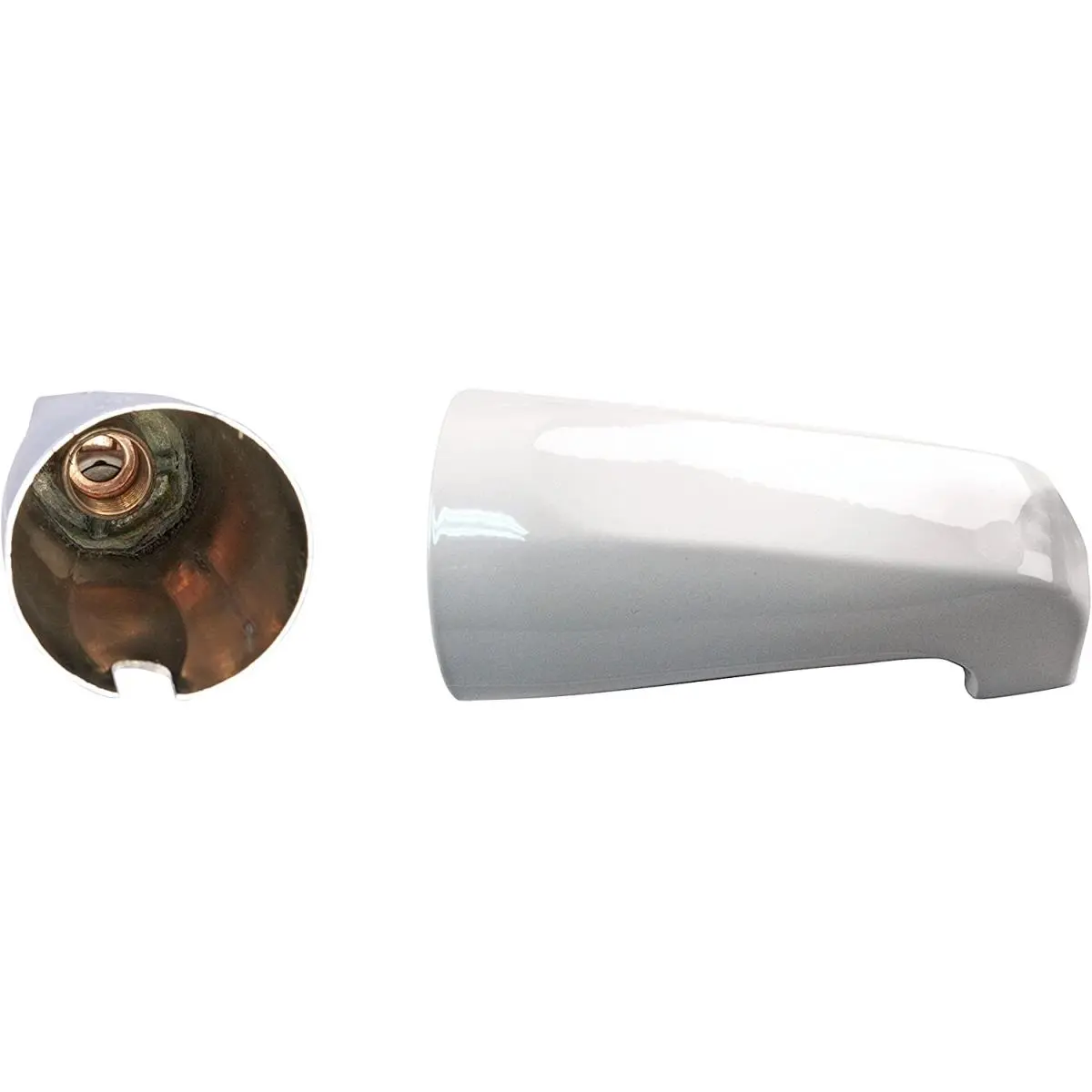 212 MAIN 0.5 in. Zinc Tub Spout with Connection, White Powder Coated Bathroom Tap, Bathroom Faucet Attachment