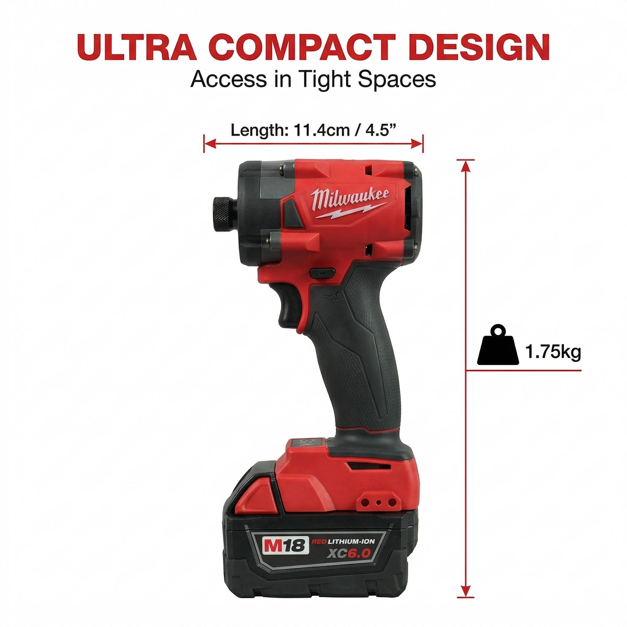 Milwaukee M18 FID3 18V 1/4 Inch Impact Driver Tool for Automotive and Jobsite Use High Torque