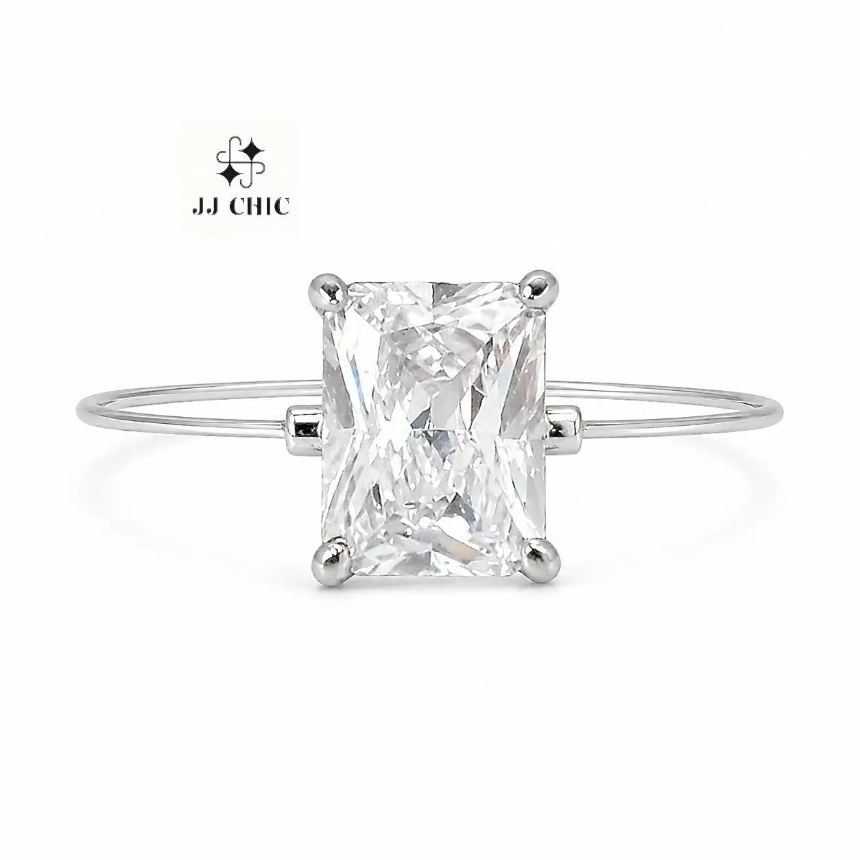 Invisible Glow Ring, Radiant Cut Floating Solitaire Ring,Affordable Luxury Engagement Ring