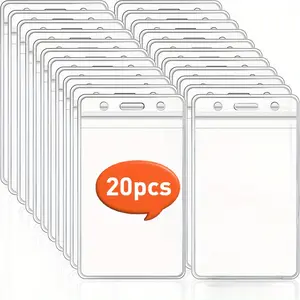 20pcs Waterproof Transparent Plastic Protector Case - Business Credit Card Holder ID Card Badge Holders