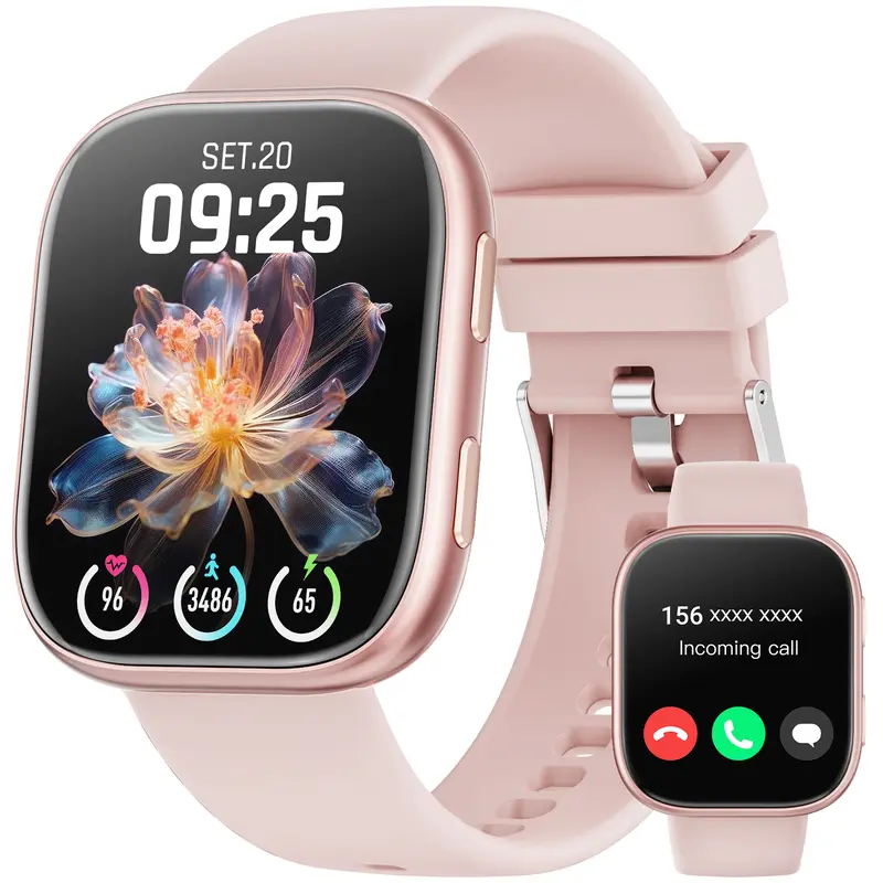 LBSAU 2026 New Chic Women's Smartwatch,Smartwatch With Calls Touchscreen Activity Watch (Waterproof), Bluetooth, Call Reminders/Rejection, 100+ Sports Modes, DIY Dials, Message Alerts, Calorie Tracker, Android/iPhone Compatible,Pink, Gifts For Women