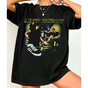 Men's Unisex Cotton Short-Sleeve Round Neck Casual Top, Limp Bizkit Chocolate Starfish Print, Black, S-5XL, I0010 Clothes