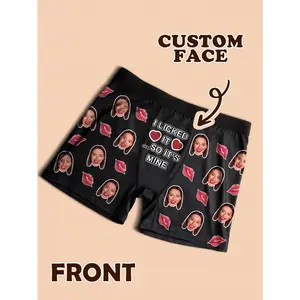 1pc Custom Valentine's Day Boxers For Men,   Personalized Boxers For Husband, Custom Funny Faces Boxers Briefs, Valentine Gift, Anniversary Gift, Birthday Gift, Wedding Gift, Best Friend Gift, Gift For Boyfriend,  Undergarments Underwear Sets