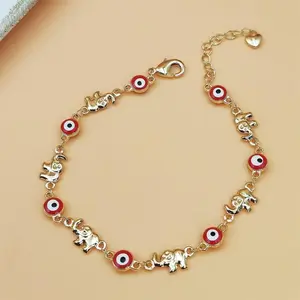 2026 Upgrade Version Bohemian Elephant Charm Bracelet for Her – Golden-Tone Red Eyes Adjustable Birthday Anniversary Gift, TikTokShopBlackFriday Thanksgiving Deal