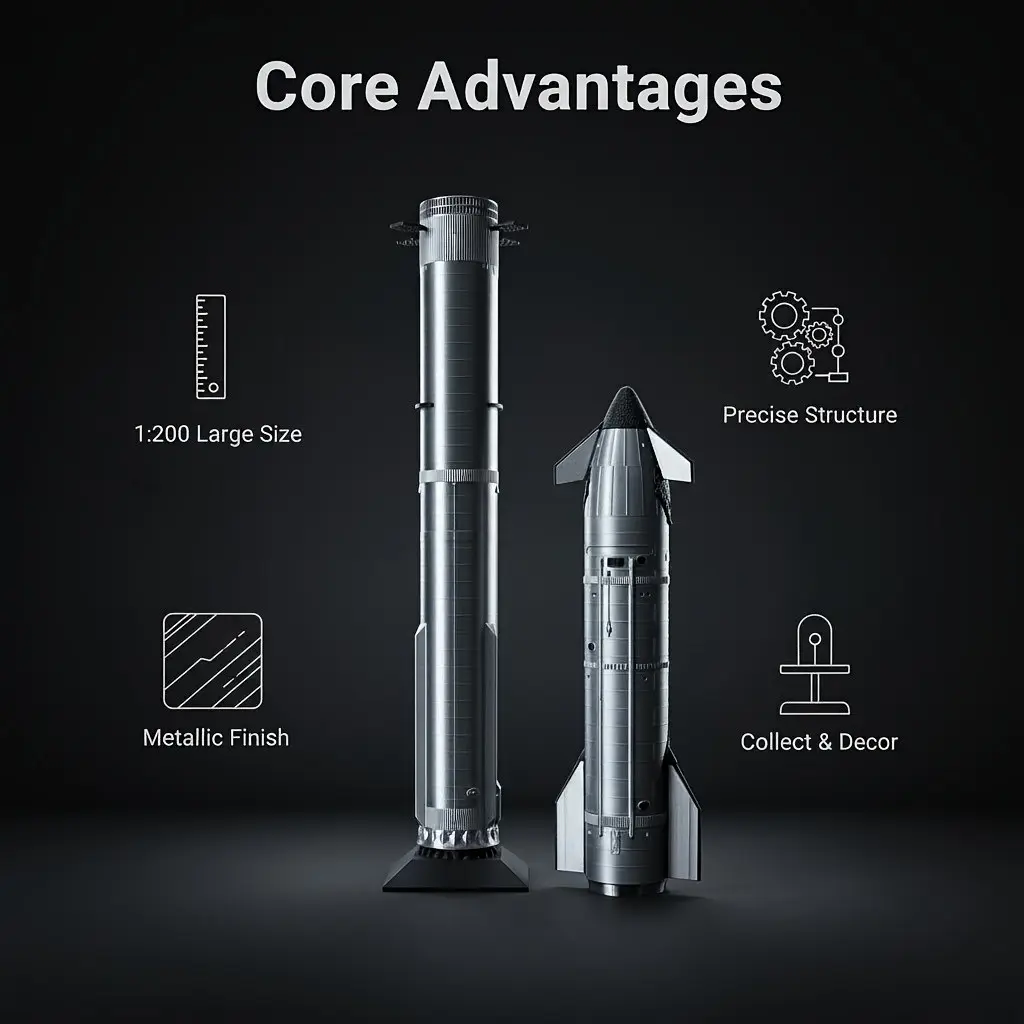 Heavy Spacex Starship Model, 3D Printed Large Size Large Scale Spacecraft Display, Sci-Fi Tech Gift, Space Enthusiast Collectible Item, Futuristic Design