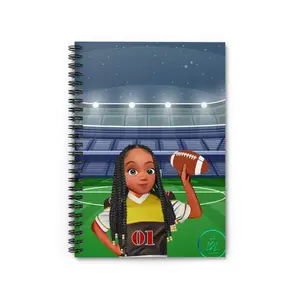 Gridiron Glory Notebook - Football Girl Braids