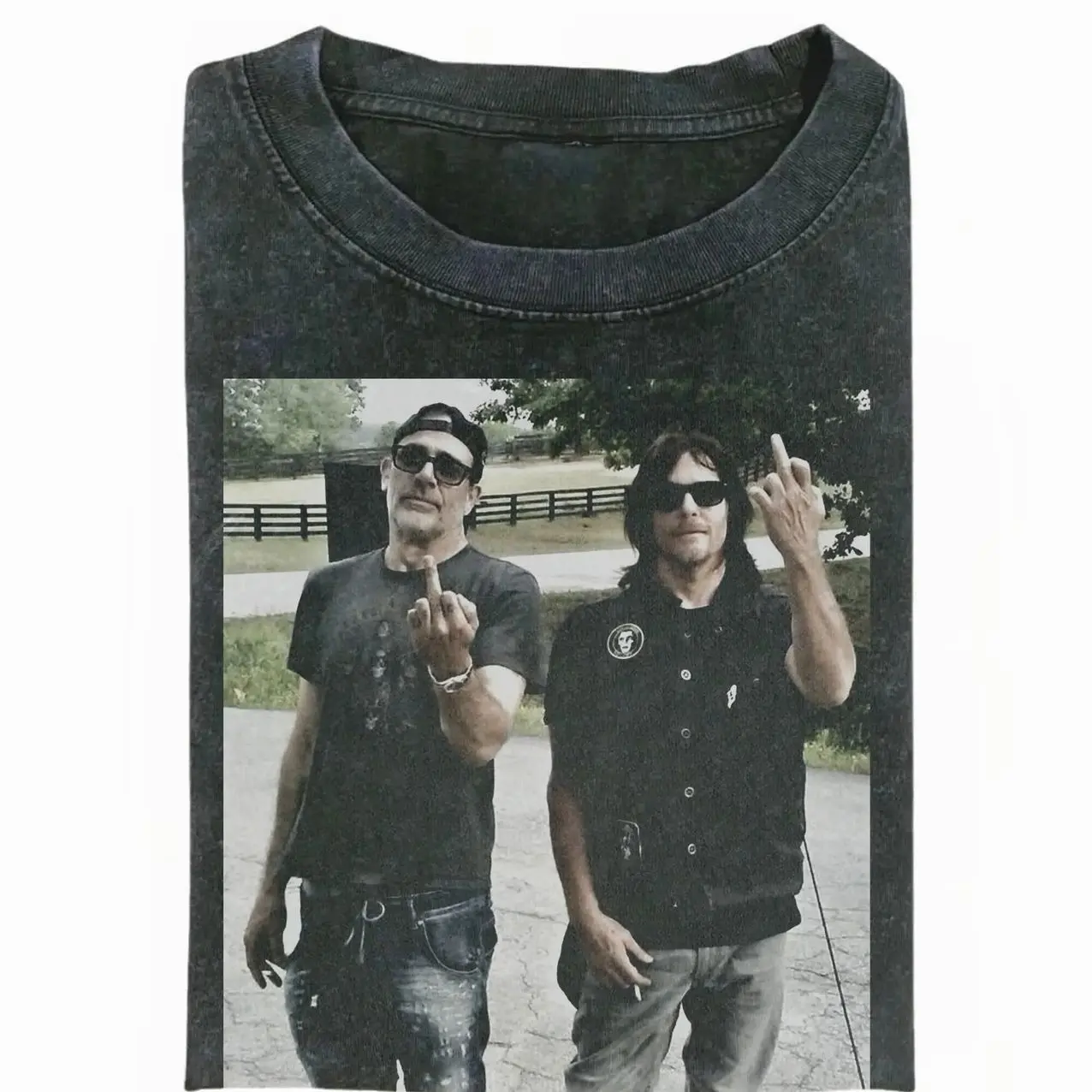 The Walking Dead Middle Finger Meme Graphic Tee, Negan Daryl Dixon Funny Parody T-Shirt, Unisex Cringe Shirt, Menswear Womenswear