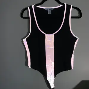 Black and Grey Reflective Plus Size Bodysuit for Women - Top Quality