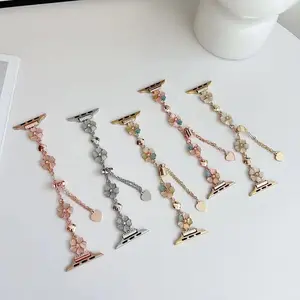 Jewelry Flower Watch Band for Apple Watch Strap 49 46 45 44 42 41 40 38mm Adjustable Strap Dressy Bracelet for iWatch S11 10 9 8