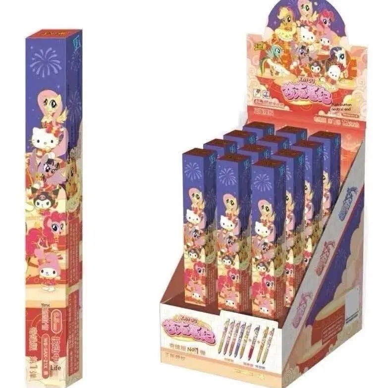 Sanrio x My Little Pony (MLP) Love Edition Gel Pen Blind Box Volume 1 - Fluttershy, Pinkie Pie Themed, Colorful Ink Collectibles with Cute Friends Notes for Stationery Lovers, Office Writing Tools