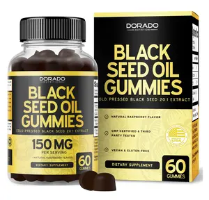 Black Seed Oil Gummies (60 Count) - Raspberry Flavor, Vegan, Non-GMO, Third-Party Tested, Made in USA