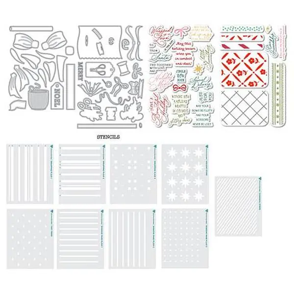 Diamond Press Wrapped with Love Die, Stamp & Stencil Kit