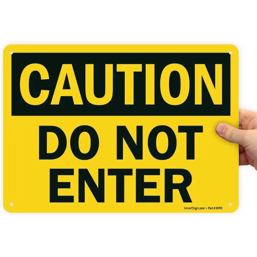 Premium Aluminum Warning Sign Wall Art - UV Printed for Fade-Resistant Graphics, 8x12 Inches, Ideal for Indoor and Outdoor Safety Decor Signage