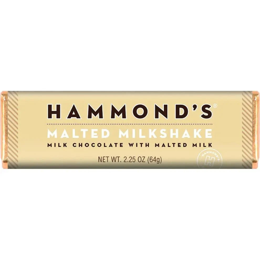 Hammond's Malted Milkshake Milk Chocolate Bar 2.25 oz 12 ct