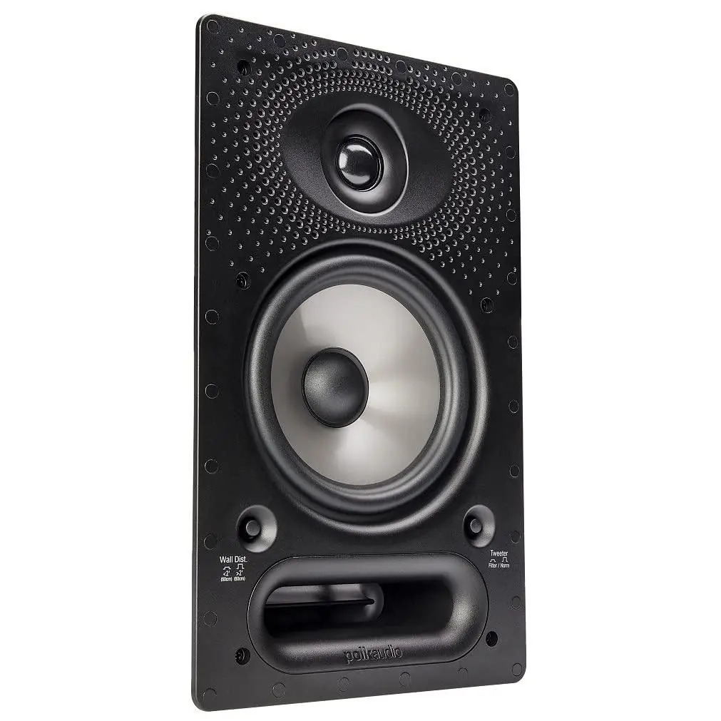 Polk Audio 65-RT Vanishing Series In-Wall Surround Speaker - 6.5" Driver, Premium Sound, Power Port™, Paintable White Grille, Easy to Mount, Dynamic Balance, for Home Cinema Surround Sound Systems