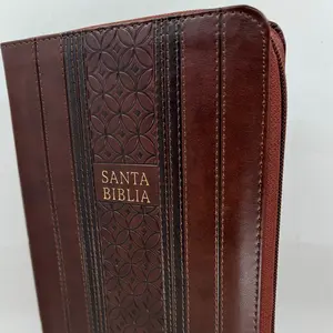 BIBLIA LETRA GRANDE TAMANO MANUAL REINA VALERA 1960 MARRON SIMIL PIEL CIERRE/INDICE Bonded Leather