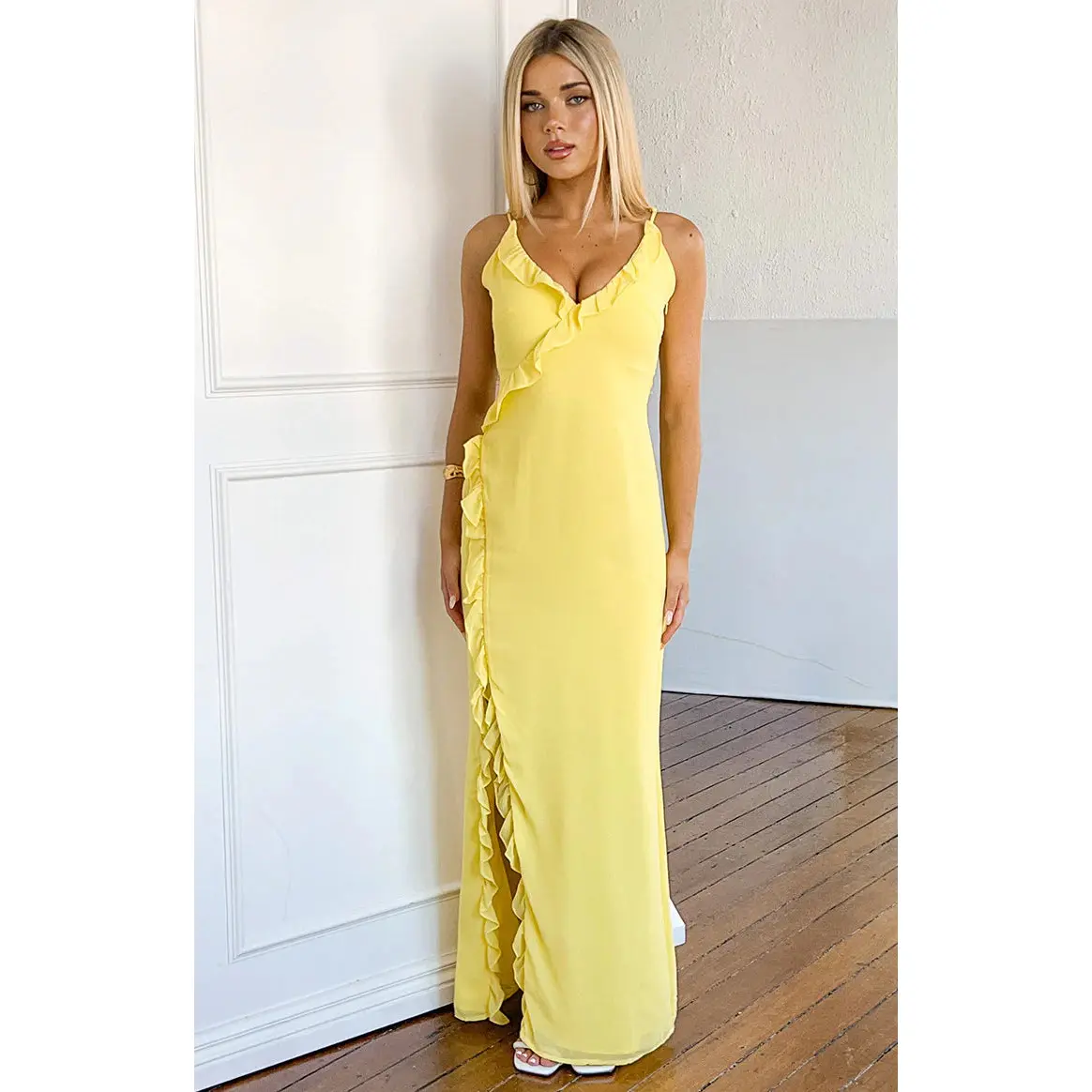 Nahanee Yellow Ruffle Maxi Dress - TikTok Shop Nahanee Yellow Ruffle Maxi Dress - TikTok Shop