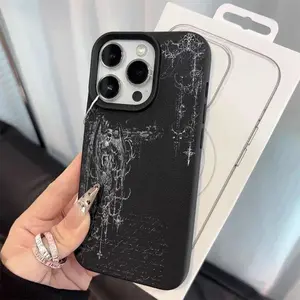 Gothic Black and White Demon Art Design Phone Case For iPhone 17 Promax 16 Plus 15 14 13 12 Pro, Non-slip TPU Bumper Creative Silicone Design Mobile Phone Cases