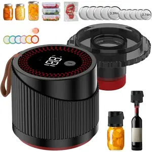 4 in 1 Vacuum Sealer for Wide and Regular Mouth Mason Jars, Automatic Stop Electric  for Jars Wine Bottle,Vacuum Bags Containers