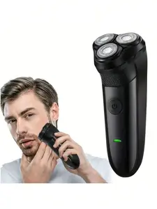 Men's electric shaver, wet and dry, equipped with 3D floating cutter head, digital display, portable beard trimmer, rechargeable rotary shaver, essential for travel, ideal gift for father and boyfriend.