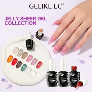 Gelike Ec HEMA-Free Jelly Gel Nail Polish Set- Easy to Use, Quick Soak-Off for Natural/Acrylic Nails - for Beginners DIY Manicure Art at Home