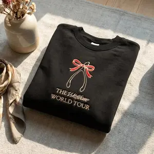 Embroidered Wishb0ne World Tour 2026 Sweatshirt, Indie Pop Crewneck, Retro Fan Hoodie, Gift for fan