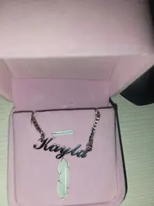 LPQ Sterling Silver Crystal Necklace 925 Sterling Silver Handmade Necklace, Handmade Name Bracelet