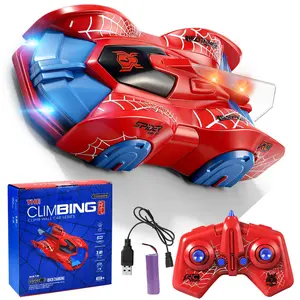 Wall Climbing Remote Control Car for Kids, Spider Style 360° Rotating RC Stunt Car with LED Lights, Rechargeable Wall Climber Toy for Boys Girls Ages 3-12