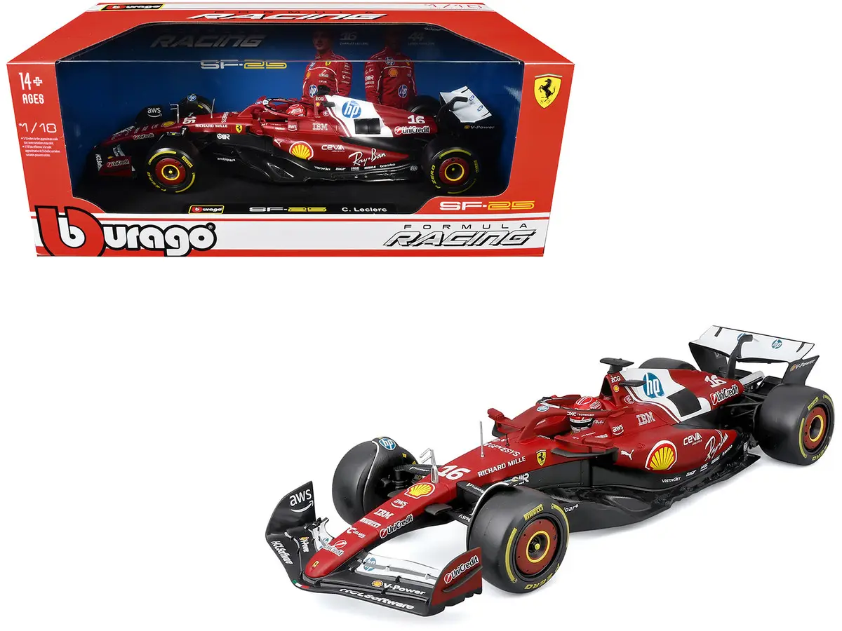 Bburago 1:18 Ferrari SF-25 #16 Charles Leclerc F1 World Championship (2025) "Formula Racing" Diecast Model Car