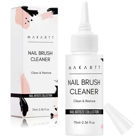 Makartt 2-in-1 Eco-Friendly Nail Art Brush Cleanser & Restorer (70ml/2.36 fl.oz) - Nail Tech Supplies with Deep Cleansing Formula, Enhanced Cleaning Power Extends Brush Lifespan for Solid Gel Polish, Liner