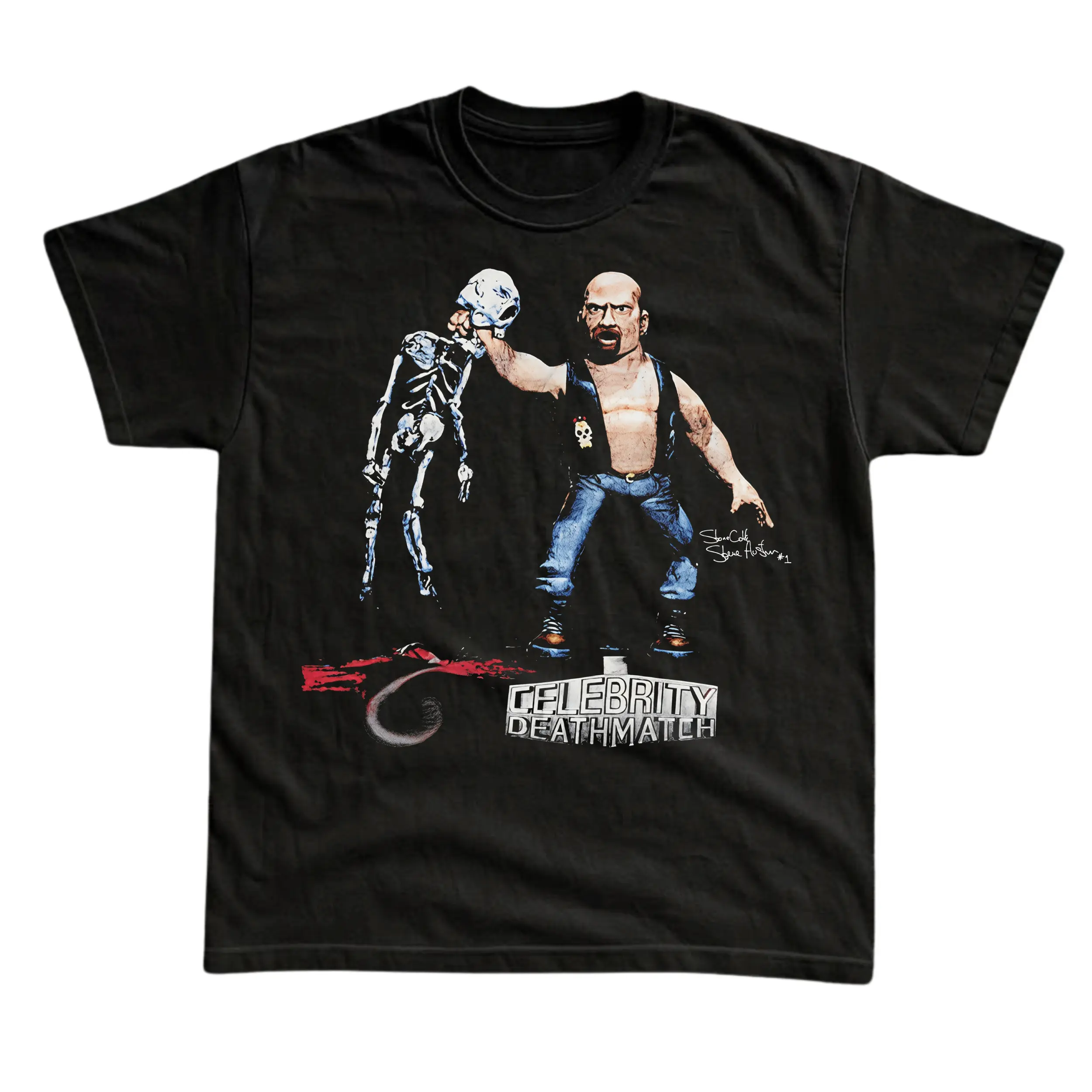 Gildan Men's and Women's T-Shirt, Vintage Stone Cold Graphic Tee, WWE T-Shirt, Urban Street Style Gothic Grunge Y2K Emo Scene Amity Affliction Style Clothes Menswear Womenswear Streetwear