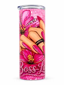 20 oz Sublimation Tumbler Custom Design | Personalized Skinny Tumbler with Lid.