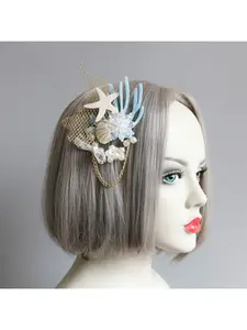 Mermaid series hair accessories starfish artificial crystal shells coral elements daily party beach accessories