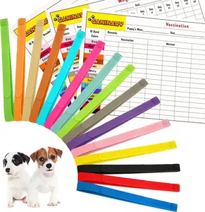 15 Different Colored Puppy Collars for Litter with 6 Record Keeping Charts, Adjustable ID Puppy Collars for Small Puppies, Serving as Soft Nylon Puppy Identification Collars Dog