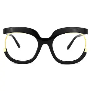 Oversized Semi-Rim Stylish Round Miranda Eyeglasses for Women