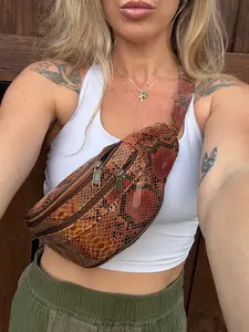 The Rattler Belt Bag | Real Leather Snake Print Sling