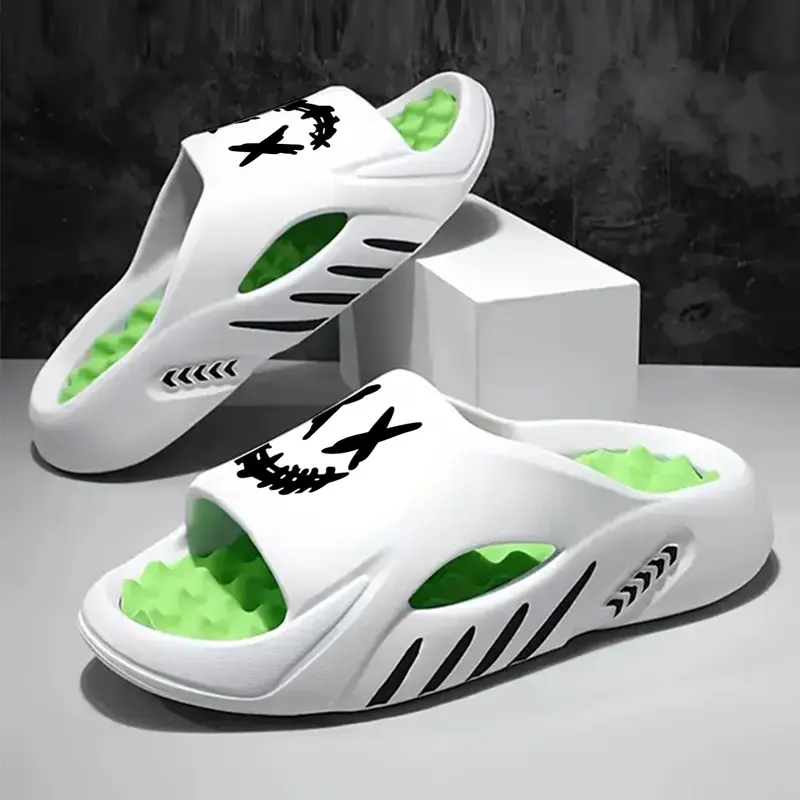 【Black Friday】Men's Cartoon Print Lightweight Indoor Outdoor Shower Fashion Slippers, Durable EVA Material, Unisex Design, Casual & Sports Use