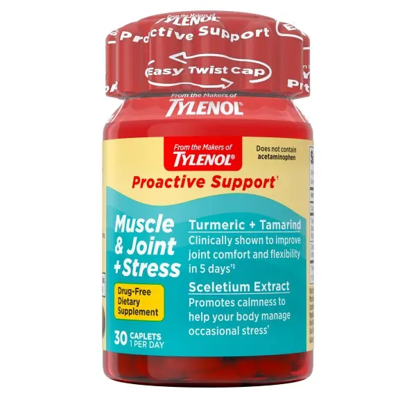 Proactive Support* from TYLENOL Muscle & Joint + Stress Supplements, Drug-free, 30 Count