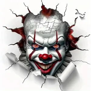 2PCS Festive 3D Joker Bumper Sticker - PVC Material - Perfect for Cars, Motorcycles, and Luggage