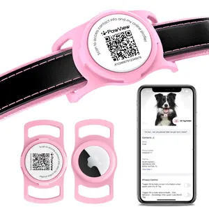 PawView AirTag Dog Collar Holder with QR Code – Waterproof Protective Case for Dogs & Cats, Scan for Contact Info & Pet Profile