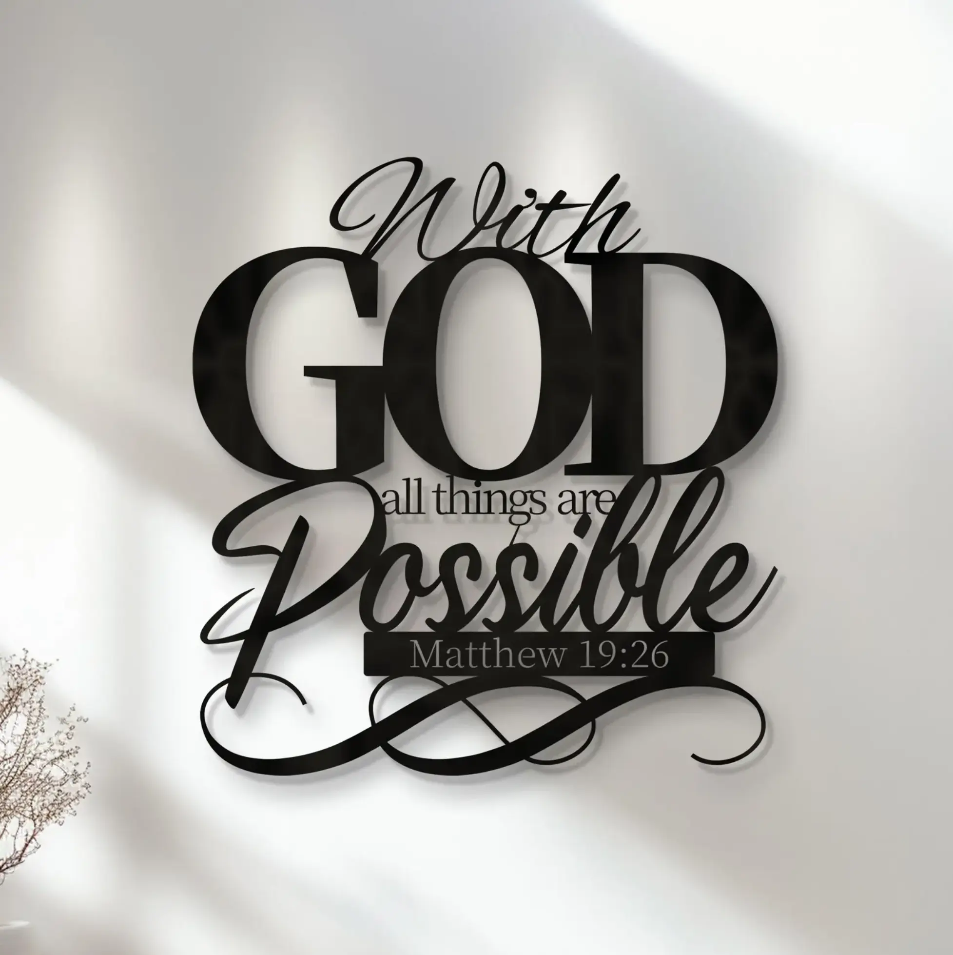 Christian Metal Wall Decor, Matthew Wall Sign, Bible Verse Wall Decor, Church Decor, Faith Wall Art, Religious Home Decor