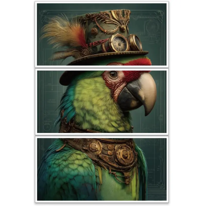 3Pcs/Set Retro Parrot Rub on Transfers for Furniture and Craft 12x6 Inch Punk Parrot Furniture Decal Transfer Stickers Rub on Decal  for Scrapbook Window DIY Home Decoration