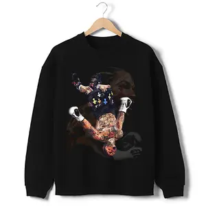 Tank Davis Flip Black Sweatshirt Boxing World Champion Custom Graphic Sweater Sweatshirt Cotton